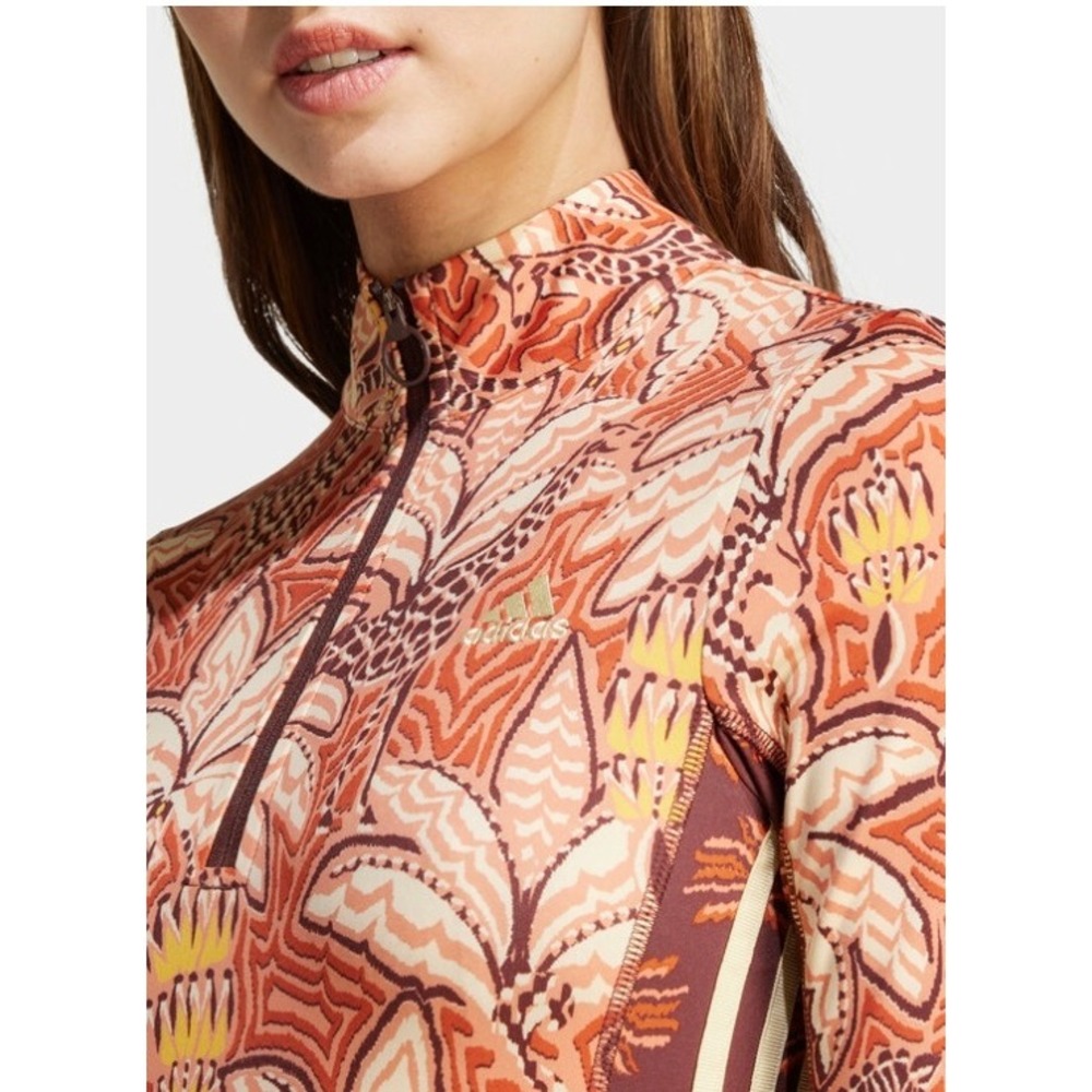 Farm Rio x Adidas Tropical Print Zip Up Midi Dress Small - Picture 6 of 16